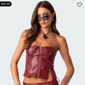 edikted red leather top